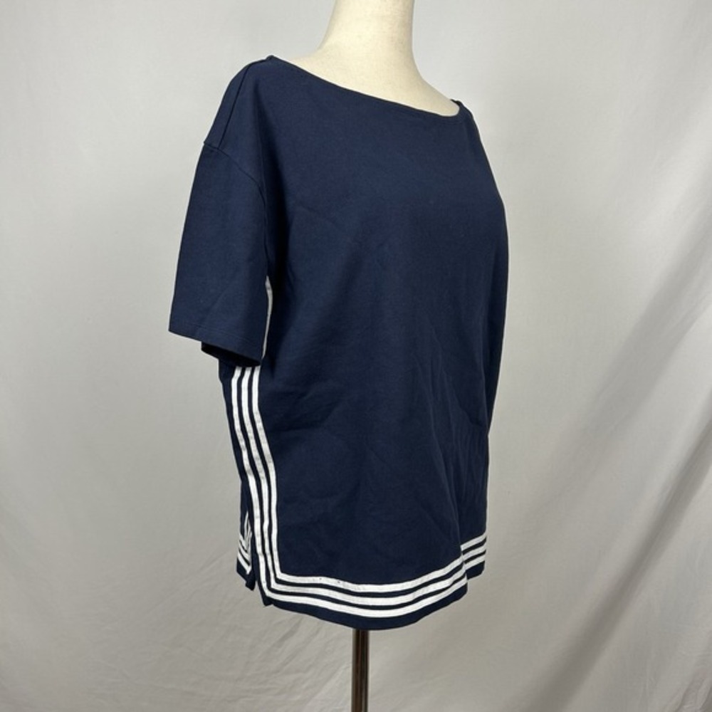 NWT J.Crew Women's Cotton Striped Boat Neck Top M Mariner Coastal Preppy - Picture 3 of 9